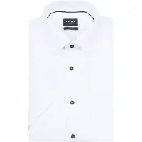 Olymp Luxor Short Sleeve Overhemd Structure Wit