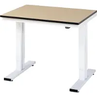 RAU Adlatus werktafel, elektrisch in hoogte verstelbaar, 22 mm MDF-plaat, tot 300 kg, B 1000 x D 800 x H 720-1120 mm, bruin/lichtgrijs