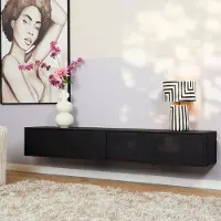Starfurn zwevend tv meubel vision black 200 cm