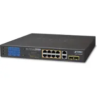 Planet GSD-1222VHP, Ongereguleerd, Gigabit Ethernet (10/100/1000), Volledig duplex, Ondersteuning voor Power over Ethernet (PoE), Geschikt voor montage in een rack, 1U