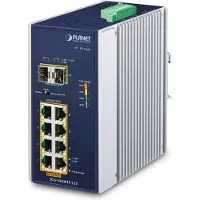 Planet IP30 Ind 8-P 10/100/1000T, Ongemanaged, Gigabit Ethernet (10/100/1000), Volledig duplex, Ondersteuning voor Power over Ethernet (PoE), Wandmontage mogelijk