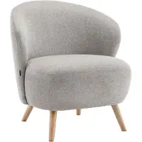 Oviala - Relaxfauteuil in hout en beige stof - Jerry