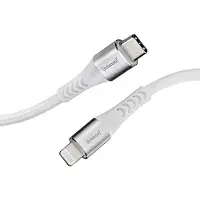 Intenso 7902002 USB-kabel USB 2.0 USB-C stekker, Apple Lightning stekker 1.50 m Wit Stoffen mantel