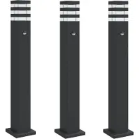 vidaXL Vloerlampen voor buiten 3 st met sensor 80 cm aluminium zwart
