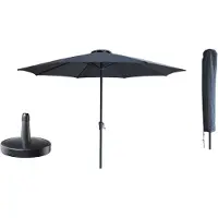 Kopu set madrid 350 cm grote parasol rond met beschermhoes en parasolvoet -