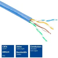 ACT EP386B CAT6 U/UTP PVC Patchkabel Soepel Blauw - 305 meter