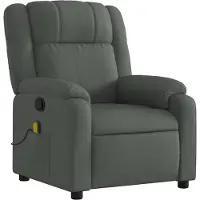 vidaXL Massagestoel in donkergrijze stof