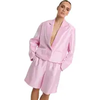Refined Department Oversized Cropped Satin Jackie Blazer - Maat m