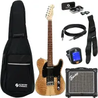 Fazley Classic Series FTL218 Ash Burl elektrische gitaar starterset