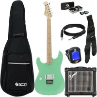 Fazley Custom Series Hot Rod V2 FTD182 Surf Green LH elektrische gitaar starterset