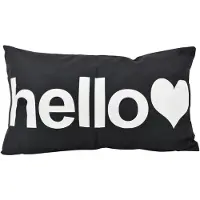 Gek op kussens! Sierkussen hello zwart | 30 x 50 cm | katoen/polyester