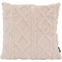 NOVÉE Sierkussen Furry Cross Beige | 45 x 45 cm | Polyester