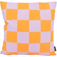 Gek op kussens! Sierkussen checker lila/geel | 45 x 45 cm | katoen/polyester