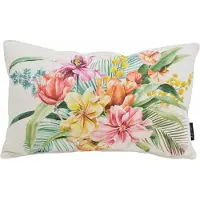 NOVÉE Sierkussen colorful flowers wit | 30 x 50 cm | katoen