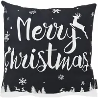Gek op kussens! Sierkussen zwart-wit kerst #3 | 45 x 45 cm | katoen/polyester