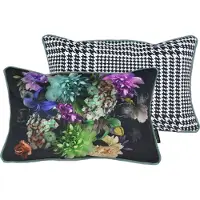 Gek op kussens! Sierkussen velvet pied-de-poule flower | 30 x 50 cm | polyester