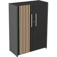 Kerkmann Luxe Design Dressoir Oxford - Akoestische Lattenwand Eiken - Antraciet - 111cm