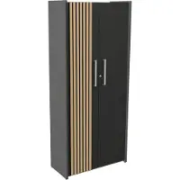 Kerkmann Luxe Kantoorkast Oxford - Akoestische Lattenwand Eiken - Antraciet - 183cm
