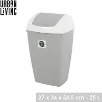Urban Living "PASHA" FLIP PRULLENBAK 25L TWEEKLEURIG WIT EN NOMAD GREY