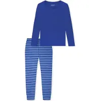 Schiesser Pyjama 'Casual Essentials' blauw / donkerblauw