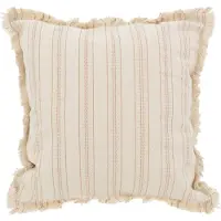 NOVÉE Sierkussen yuna stripe beige | 45 x 45 cm | katoen/linnen