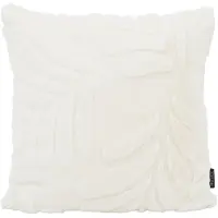 NOVÉE Sierkussen furry leaves crème | 45 x 45 cm | kussenhoes | polyester