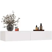 Super Merchant Elegant hangtoilet Mika met 2 lades – Ruimtebesparend & Wit | Kleur: Wit | Maat: 110x40x20 cm