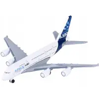 Majorette Metalen Airbus A380-800 Passagiersvliegtuig Wit 11 cm