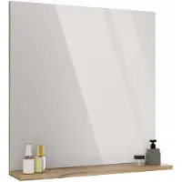 Tigo Spiegel met plank TIGO Lustro 60 - Wandspiegel badkamer & hal | Kleur: Evoke Eiken | 60x61,5x14 cm