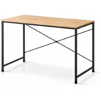 HEM Industrieel Bureau 100x60 cm – Werktafel met MDF Blad – Zwart Metalen Frame – Computerbureau – Schrijftafel – Inclusief Microvezeldoekje