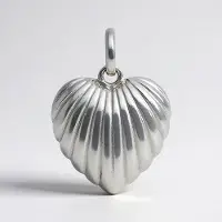 Cavill - Zilveren Hanger Hartvormig - 925 Sterling Zilver - Elegant Gegroefd Design - 21x15 mm - Tijdloos Sieraad - 1 93g