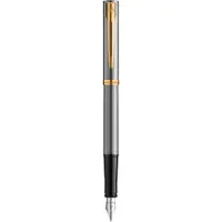 Waterman Impression Vulpen | Fijn Vulstuk met Blauwe Inktvulling | Roestvrij Staal met Goudkleurige Afwerking | Geschenkdoos