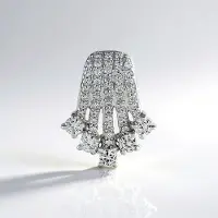 Cavill - Elegante Zilveren Hanger met 51 Cambodjaanse Zirkonen - 925 Sterling Zilver - Rond Geslepen 0 729 ct - Luxe Dames Sieraad 16x13 mm