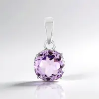 Cavill - Zilveren hanger - 925 Sterling zilver geplatineerd - Lavendel amethist 2 267 ct rond - Brazilië paarse edelsteen elegant sieraad