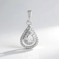 Cavill - 925 Sterling Zilveren Hanger - 0 27 ct Peervormige Cambodjaanse Zirkoon - Elegante Druppelvormige Hanger Voor Dames