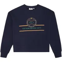 FILA Parella Relaxed Graphic Crewneck Sweatshirt Black Iris Maat: XS | Sweaters Outlet | Dames | Blauw
