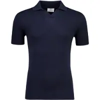 Born with Appetite Navy polo v-hals met boord