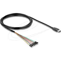 DeLOCK Converter USB 2.0 Type-A to UART TTL (5 V) Interface with 6 x pin header male TX/RX/CTS/RTS and 5 V output voltage 1.8 m