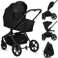 Lionelo Freya 2in1 Kinderwagen – Reiswieg & Wandelwagen – Vanaf Geboorte tot 22 kg – Premium Buggy - PU-Wielen met Vering – Voor- & Achterwaarts Zitje – UPF50+ Kap – Compleet Accessoiresysteem