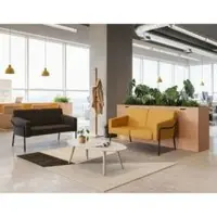 Meet by Paperflow 2-zits buitenbank MEDSO, maat L, stalen frame, B 1250 x D 747 x H 740 mm, 240 kg, blauw