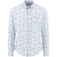 Fynch&Hatton Overhemd navy / smoky blue / wit