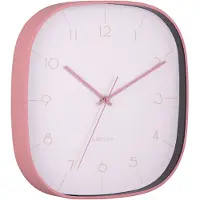 Karlsson - Wall Clock Grato Cuadrado - Roze - Øcm