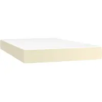 vidaXL Pocketveringmatras medium 120x200x20 cm kunstleer crèmekleurig