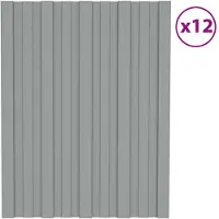 vidaXL Dakpaneel 12 st Grijs 60 x 45 cm Verzinkt staal
