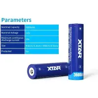 XTAR 18650 Li-ion Oplaadbare Batterij – 3,6V 3600mAh – Met Beschermingscircuit