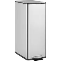 HOMCOM Pedaalemmer 20 liter met soft-close - Prullenbak - Afvalemmer - Vuilnisbak - Zilver