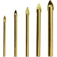 AWTOOLS Set van 5 boren voor glas en keramiek, 4-10 mm.