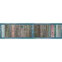 A.S. Création Behangrand papier 36860-1 Only Borders planken bruin/groen/blauw 5 m x 13 cm