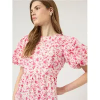 Y.A.S Jurk 'YASColea' pink / rood / wit