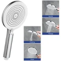 Auralum Douchekop - Douchekop - Regendouche - Wellness - 4 Sproeistanden - Hoge Druk - Betere Huid - Handdouche - Luxe Moderne Handdouche - Chroom